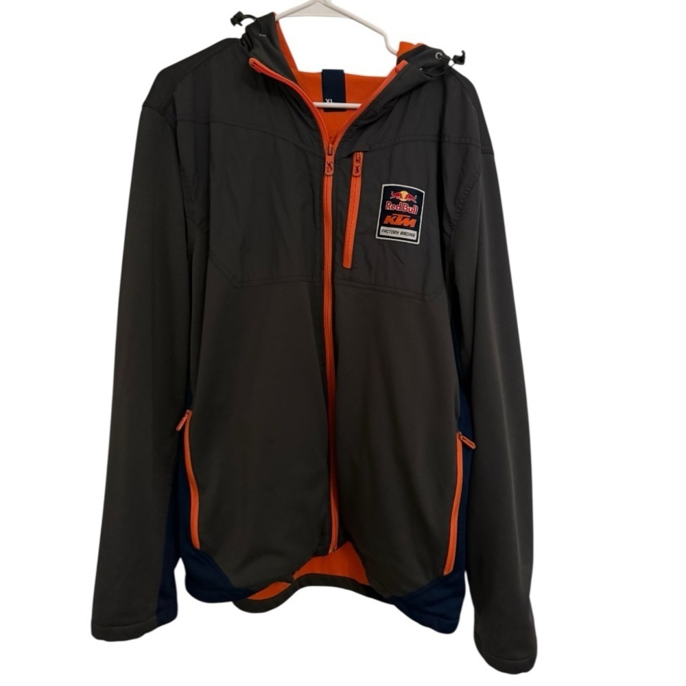 Red Bull KTM Factory Racing Team Softshell Hooded Jacket XL Black Gray Orange